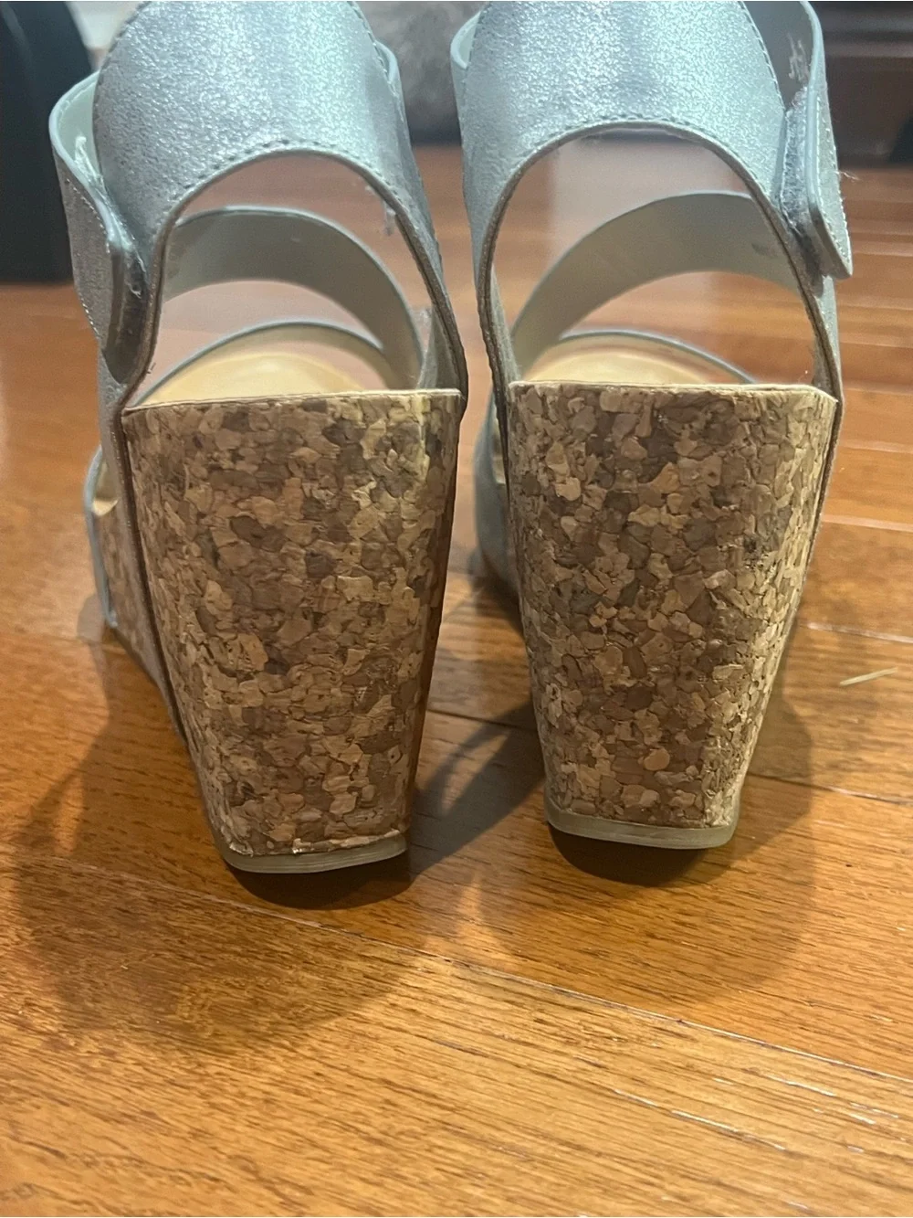 Blowfish Women's Silver Metallic Crisscross Wedge Sandals
